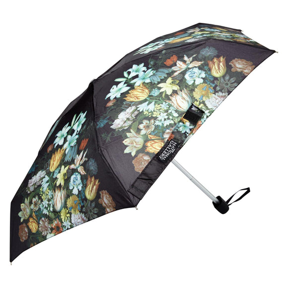 The National Gallery Tiny-2 Lightweight Compact Umbrella - A Still Life of Flowers (Bosschaert)