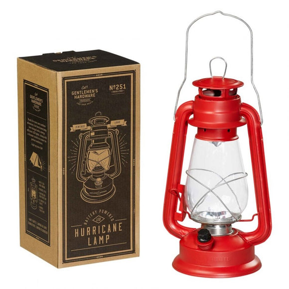 Gentleman's Hardware Battery Operated Red LED Hurricane Lamp