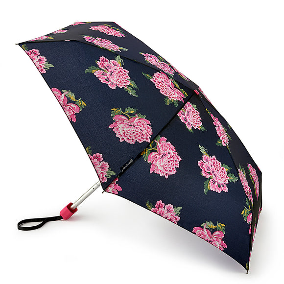 Joules Tiny-2 Lightweight Compact Umbrella - Navy Chinoise Flower