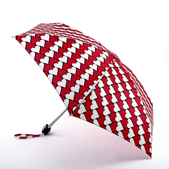 Lulu Guinness Tiny-2 Lightweight Compact Umbrella - Kissing Hearts
