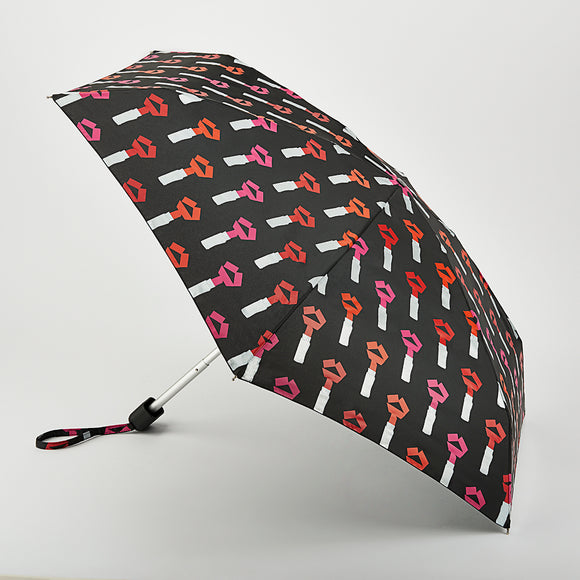 Lulu Guinness Tiny-2 Lightweight Compact Umbrella - Tape Lipstick