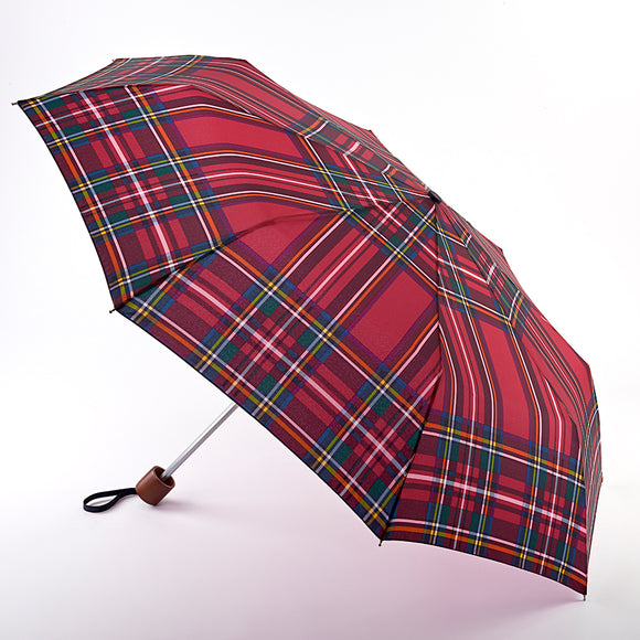Joules Minilite-2 Lightweight Compact Umbrella - Red Tartan