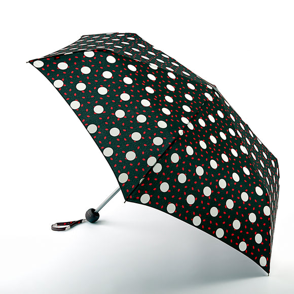 Lulu Guinness Minilite-2 Lightweight Compact Umbrella - Polka Lips