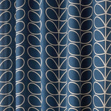 Orla Kiely Linear Stem Whale Blue Eyelet Lined Curtains
