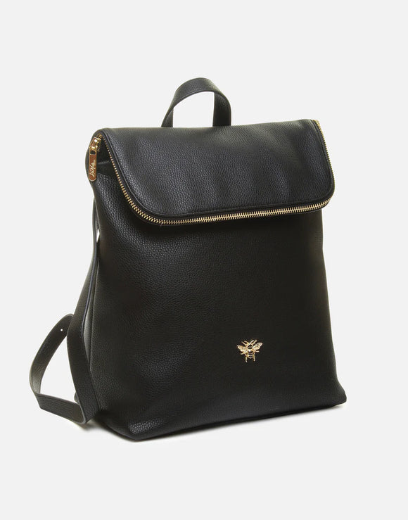 Alice Wheeler London Ladies Vegan Faux Leather Marlow Backpack - Black