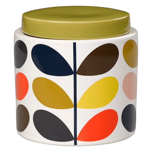 Orla Kiely Ceramic Storage Jar with Lid (1 Litre) - Multi Stem
