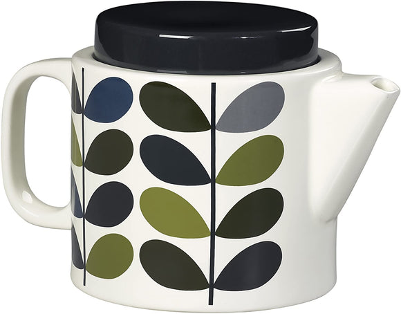 Orla Kiely Ceramic Teapot - Multi Stem Khaki Marine