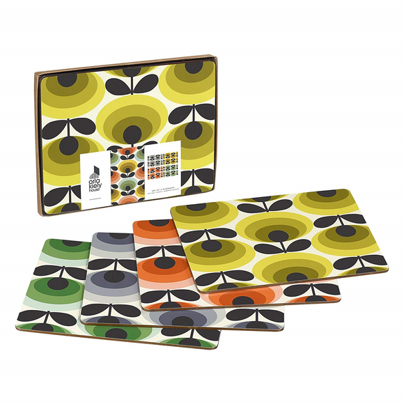 Orla Kiely Set of 4 Placemats - 70s Oval Flower