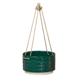 Orla Kiely Ceramic Hanging Pot (Large) - 60s Stem Evergreen