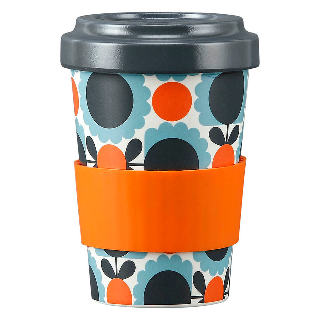 Orla Kiely Bamboo Travel Cup Scallop Flower Sky Babylon Emporium