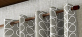 Orla Kiely Linear Stem Silver Eyelet Lined Curtains
