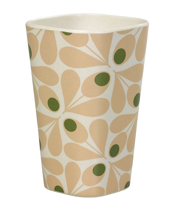 Orla Kiely Bamboo Tumbler (450ml) - Acorn Spot Pale Rose