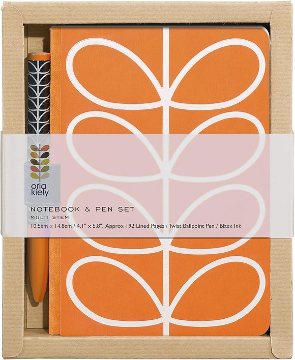Orla Kiely Notebook & Pen Set - Linear Stem