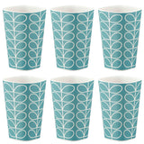 Orla Kiely Bamboo Tumblers - Linear Stem Sky (Set of 6)