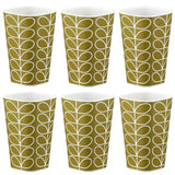 Orla Kiely Bamboo Tumblers - Linear Stem Dark Moss (Set of 6)