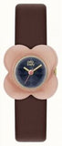 Orla Kiely Poppy Ladies Burgundy Leather Strap Flower Shaped Dial Watch