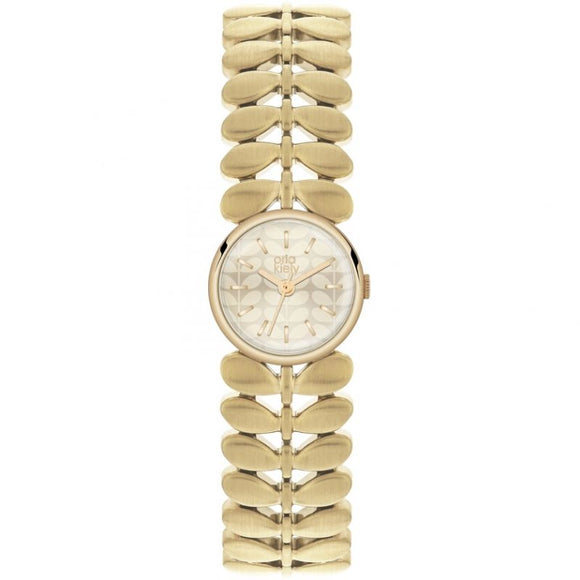 Orla Kiely Laurel Gold Plated Bracelet Watch
