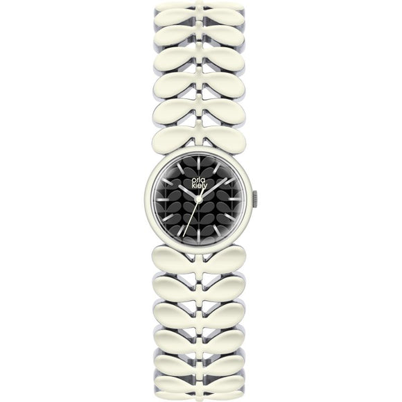 Orla Kiely Laurel White Stainless Steel Bracelet Watch