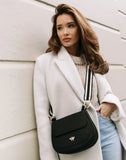Alice Wheeler London Ladies Vegan Faux Leather Ascot Saddle Bag - Black