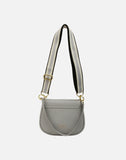 Alice Wheeler London Ladies Vegan Faux Leather Ascot Saddle Bag - Grey
