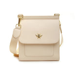 Alice Wheeler London Ladies Vegan Faux Leather Bloomsbury Cross Body Bag - Cream