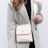 Alice Wheeler London Ladies Vegan Faux Leather Bloomsbury Cross Body Bag - Cream