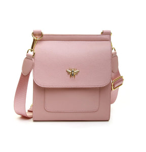 Alice Wheeler London Ladies Vegan Faux Leather Bloomsbury Cross Body Bag - Pink