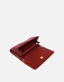 Alice Wheeler London Ladies Vegan Faux Leather Camden Quilted Purse and Clutch Bag - Pomegranate Red