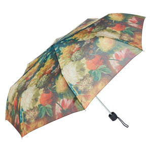 The National Gallery Minilite-2 Lightweight Compact Umbrella - Flowers In A Vase (Van Brussel)