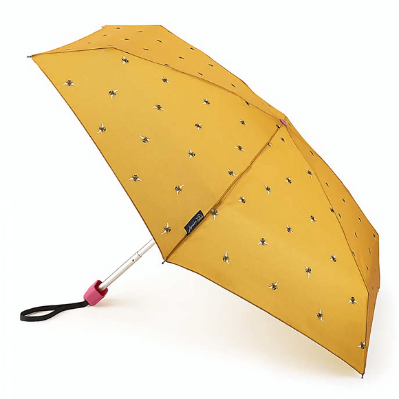 Joules Tiny-2 Lightweight Compact Umbrella - Gold Botanical Bees
