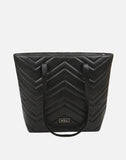 Alice Wheeler London Ladies Vegan Faux Leather Knightsbridge Quilted Tote Bag - Black