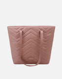 Alice Wheeler London Ladies Vegan Faux Leather Knightsbridge Quilted Tote Bag - Pink