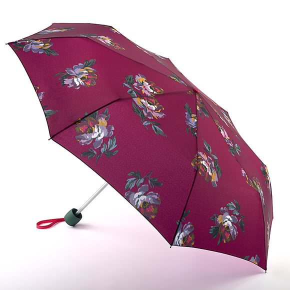 Joules Minilite-2 Lightweight Compact Umbrella - Heritage Peony Berry