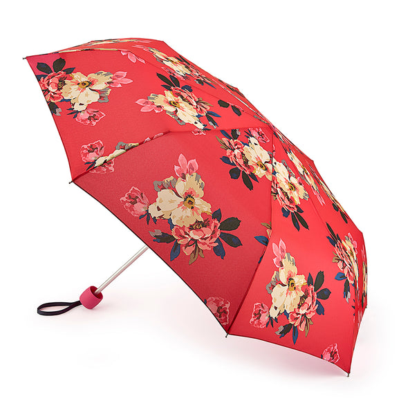 Joules Minilite-2 Lightweight Compact Umbrella - Raspberry Bircham Bloom