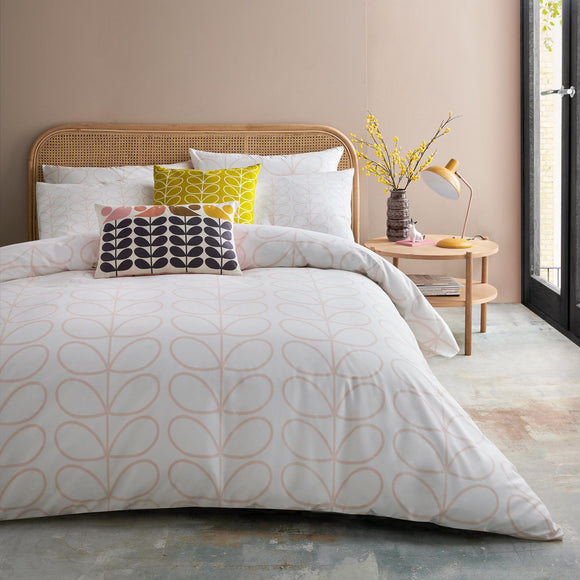 Orla Kiely Duvet Cover & Pillowcases - VARIOUS SIZES - Linear Stem Cloud Pink