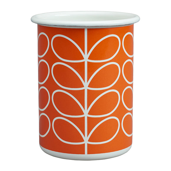 Orla Kiely Enamel Tumbler (350ml) - Linear Stem Persimmon
