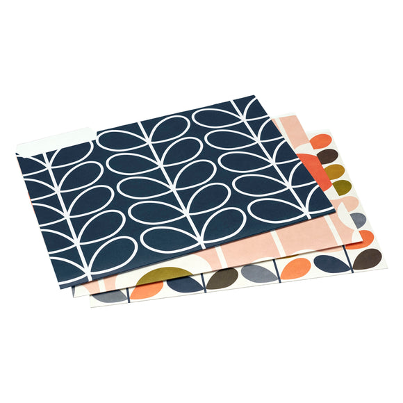 Orla Kiely A4 Card File Folders (Set of 6) - Flowers Assorted