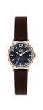 Orla Kiely "Frankie" Rose Gold with Dark Brown Leather Strap Watch
