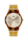 Orla Kiely Bobby Ladies Mustard Plastic Strap Stem Print Watch