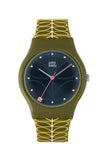 Orla Kiely Bobby Ladies Olive Plastic Strap Stem Print Watch