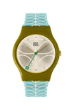 Orla Kiely Bobby Ladies Sky Blue Plastic Strap Stem Print Watch