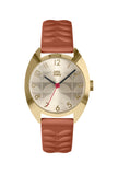 Orla Kiely Beatrice Ladies Tan Leather Strap Embossed Stem Print Watch