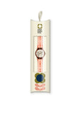 Orla Kiely Bobby Ladies Red Plastic Strap Stem Sprig Print Watch