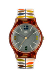 Orla Kiely Bobby Ladies Cream with Multicoloured Printed Plastic Strap Stem Print Watch