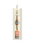 Orla Kiely Bobby Ladies Cream with Multicoloured Printed Plastic Strap Stem Print Watch