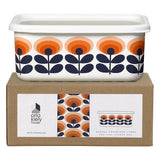 Orla Kiely Large Enamel Storage Container with Lid - 70s Oval Flower