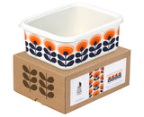 Orla Kiely Large Enamel Storage Container with Lid - 70s Oval Flower
