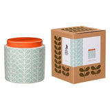 Orla Kiely Ceramic Storage Jar with Lid (1 Litre) - Linear Stem Duck Egg