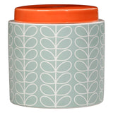 Orla Kiely Ceramic Storage Jar with Lid (1 Litre) - Linear Stem Duck Egg