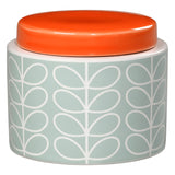 Orla Kiely Small Ceramic Storage Jar with Lid - Linear Stem Duck Egg Blue